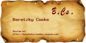 Beretzky Cseke névjegykártya